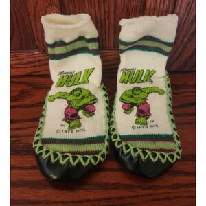 NOS Vintage Incredible Hulk Kids Slippers 1979‎ Childrens Size 6 Made In Taiwan